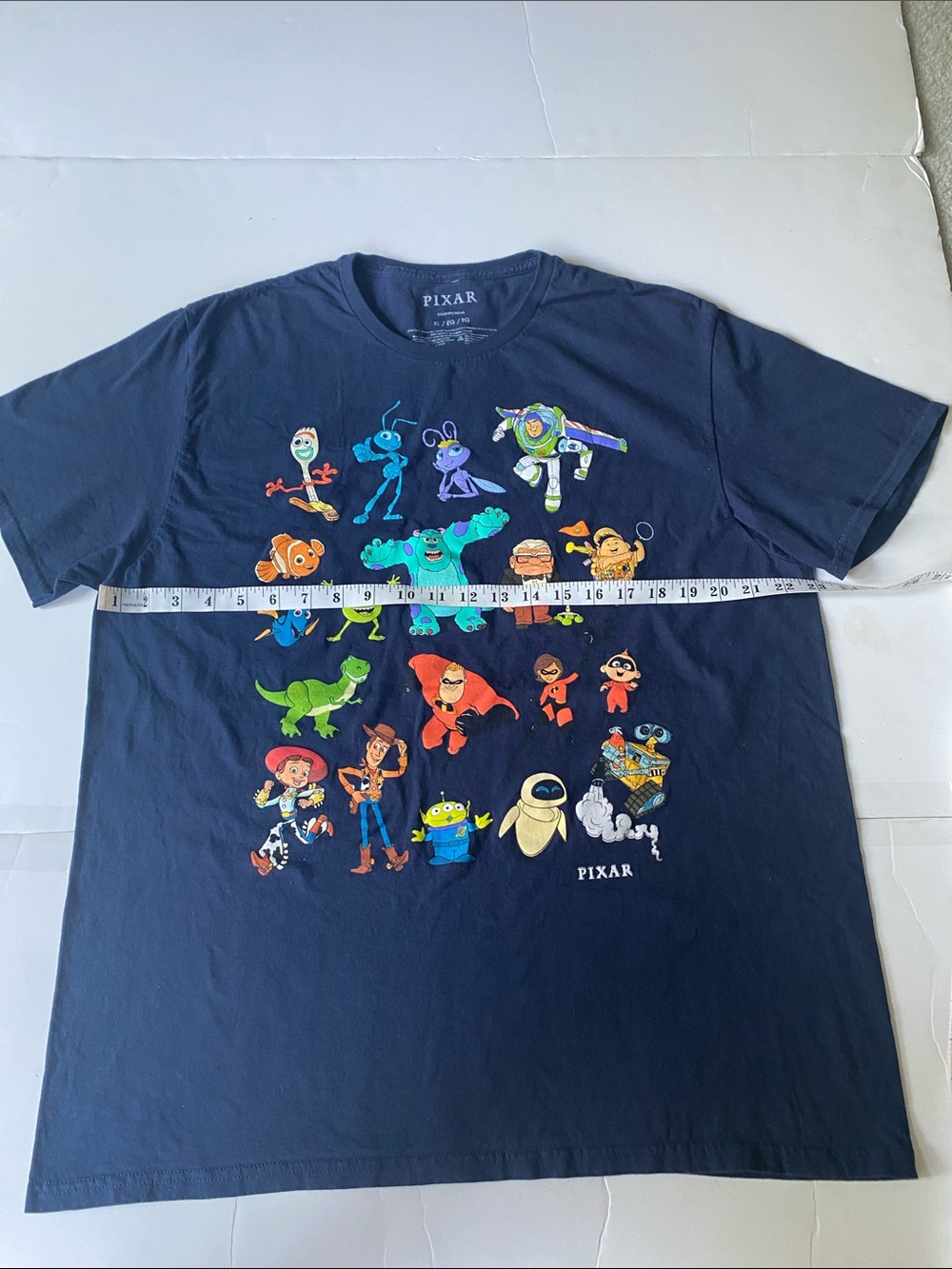 Disney Navy Blue Pixar Characters Short Sleeve Tee